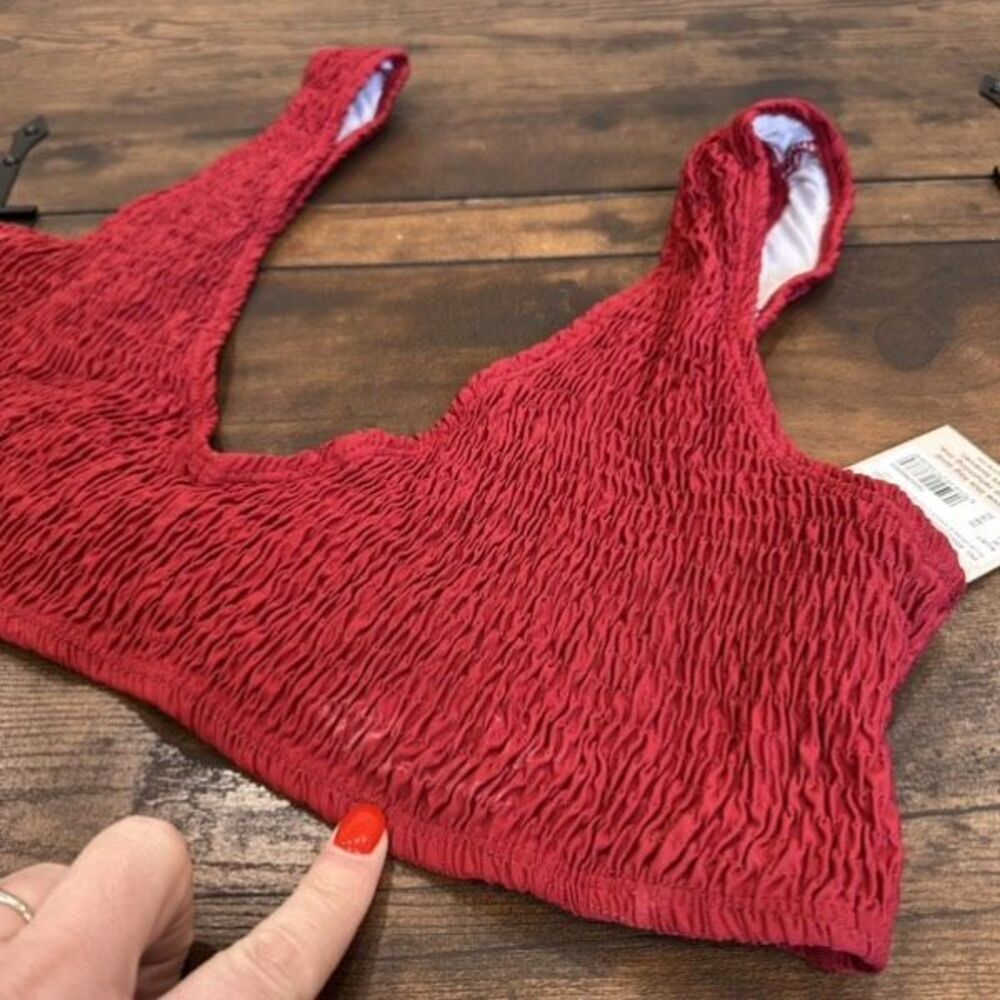 NWT Missguided Plus crinkle bikini in rust Red Size 16 XL - Picture 4 of 9